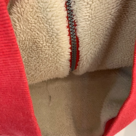 Cat & Jack target boys red fuzzy hoodie jacket zipper pockets size M 8/10 Sherpa - Picture 5 of 9